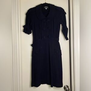 Black button up stretchy dress